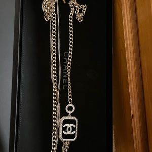 Chanel 2018 Strass CC Multistrand Pendant Necklace